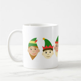 Taza De Café Santa y los Navidades elfos festejan café