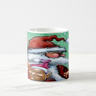 Taza De Café Santa y los Navidades Elves