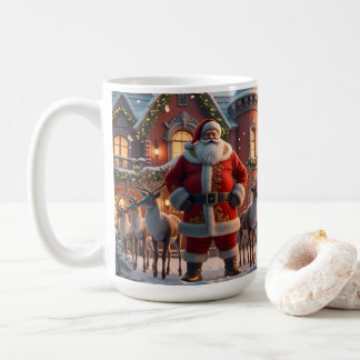 Taza De Café Santa y Realeza de Reno – Elegante Vintage