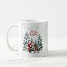 Taza De Café Santa y reno Feliz Navidad Mug
