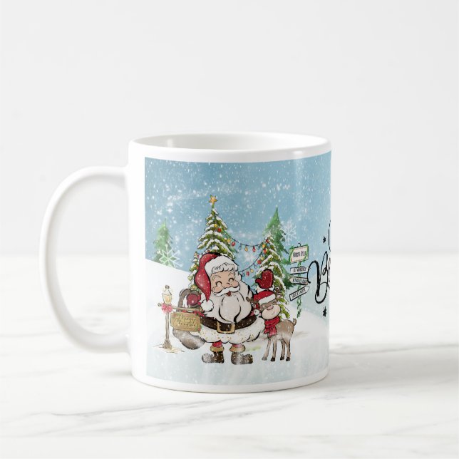 Taza De Café Santa y renos sintieron Navidades (Izquierda)
