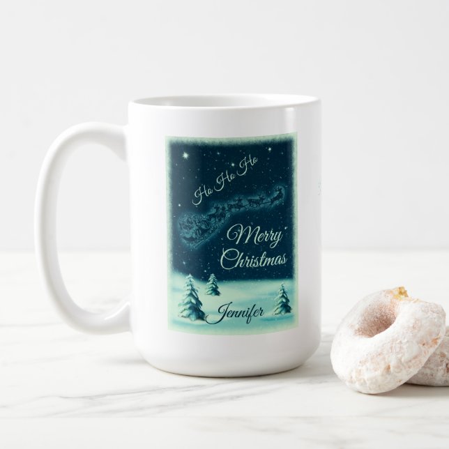 Taza De Café Santa y sus Navidades de renos (Con donut)