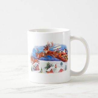 Taza De Café Santa y sus renos voladores
