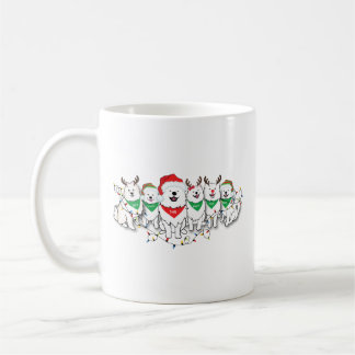 Taza De Café Santapaws con luces de Navidad