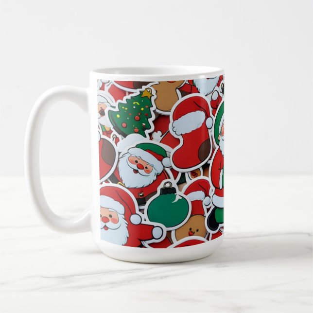 Taza De Café Santa's Cheerful Mug - Perfecto para las vacacione (Izquierda)