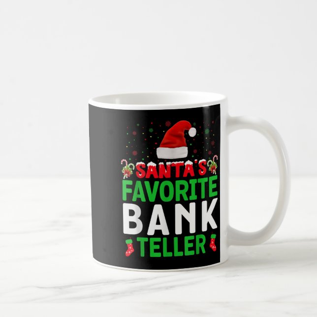 Taza De Café Santa's Favorite Bank Teller Christmas Matching Co (Derecha)