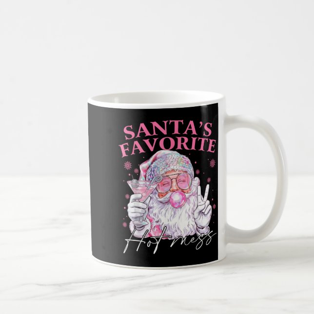 Taza De Café Santa's Favorite Hot Mess Funny Christmas  (Derecha)