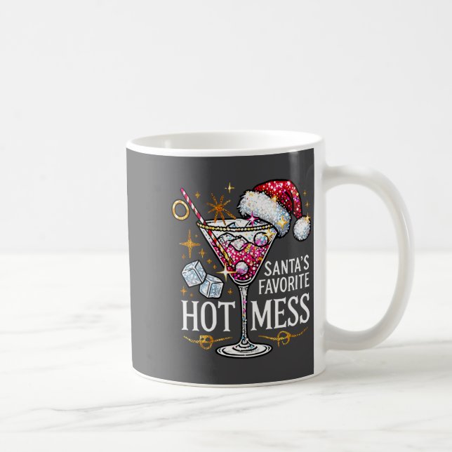 Taza De Café Santa's Favorite Hot Mess Long Sleeve  (Derecha)