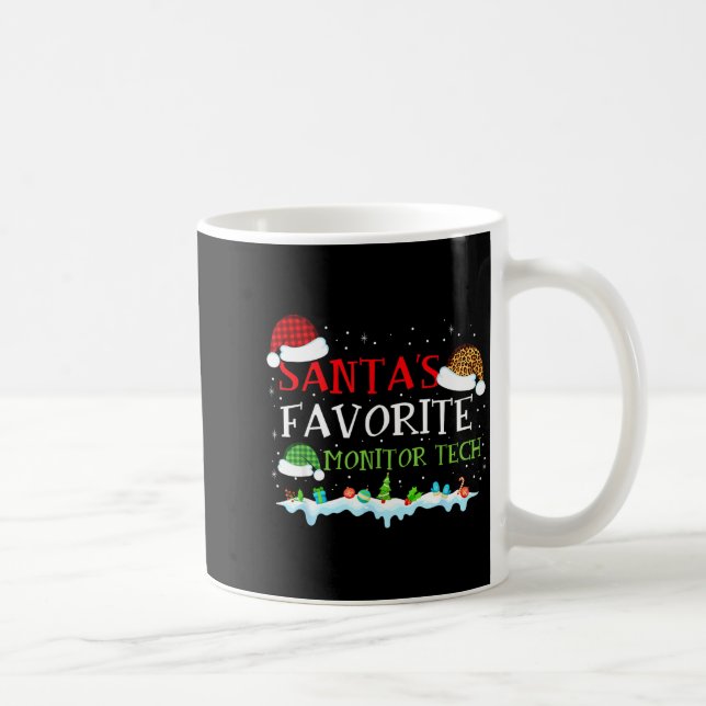 Taza De Café Santa's Favorite Monitor Tech Fun Christmas  (Derecha)