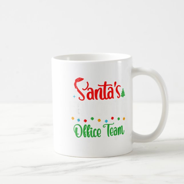 Taza De Café Santa's Favorite Office Team Christmas Lights Sant (Derecha)