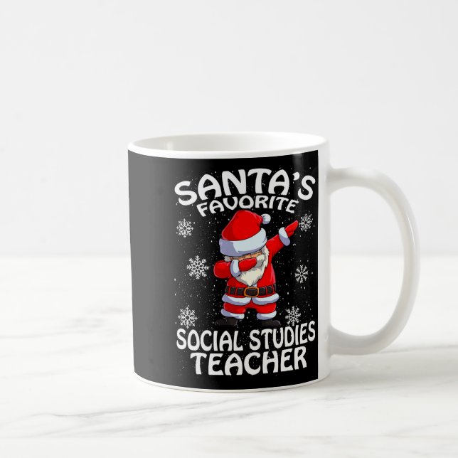 Taza De Café Santas Favorite Social Studies Teacher Christmas  (Derecha)