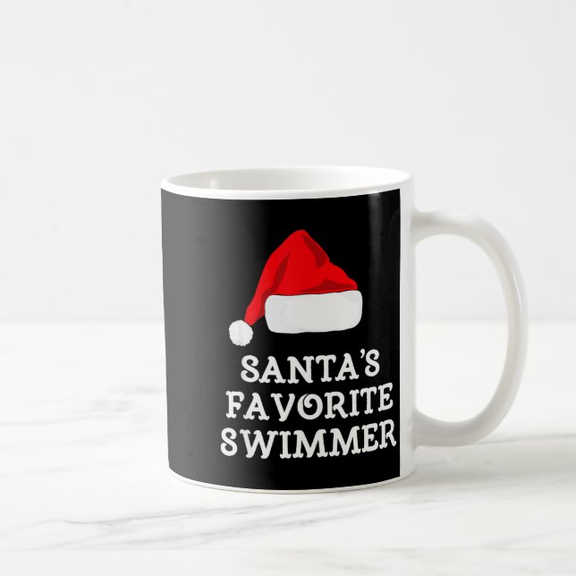Taza De Café Santa's Favorite Swimmer Christmas Funny Xmas Swim (Derecha)