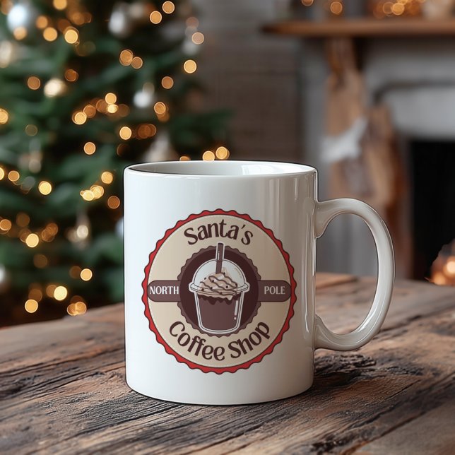 Taza De Café Santa's North Pole Coffee Shop Christmas Mug (Subido por el creador)