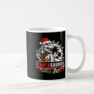 Taza De Café Santasaurus T Rex Dinosaur Divertido Santa Saurus