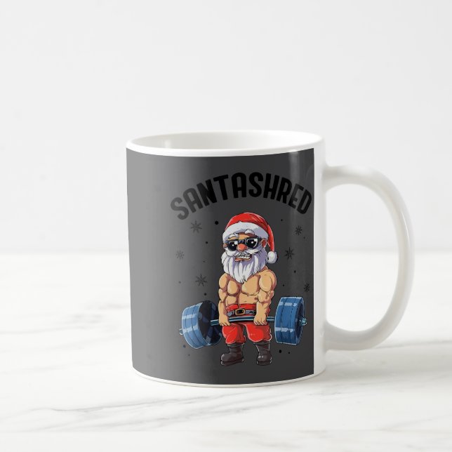 Taza De Café Santashred Funny Santa Meme Xmas Gym Bodybuilding  (Derecha)