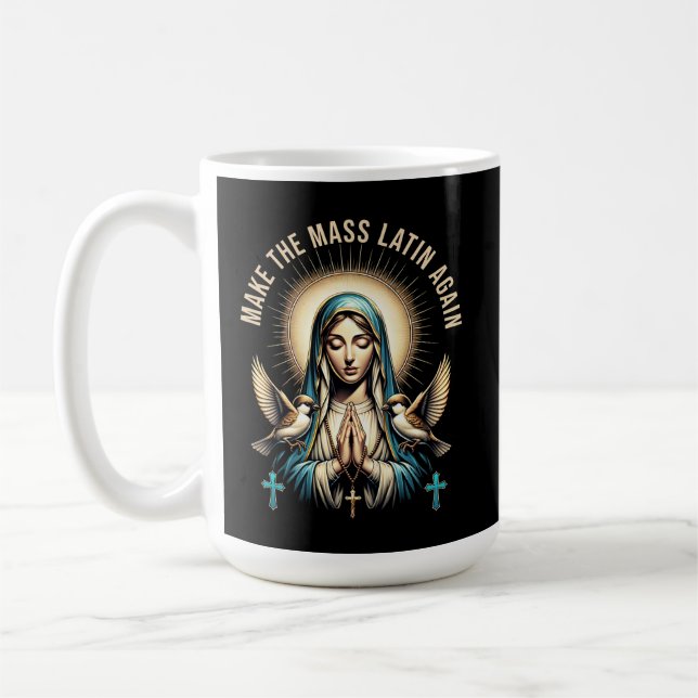 Taza De Café Santísima Virgen María Masa Latina (Izquierda)