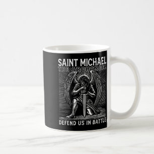 Taza De Café Santo cristiano Miguel católico Santo Defiéndenos 