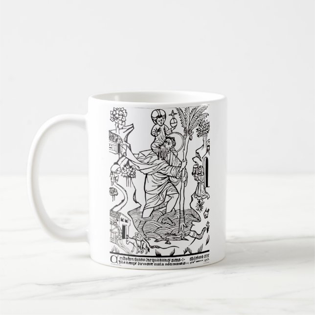 Taza De Café Santo Cristóbal católico romano (Izquierda)