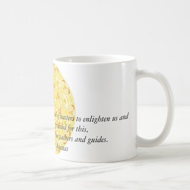 Taza De Café Santo inspirador Tomás de Aquino de la cita del (Derecha)