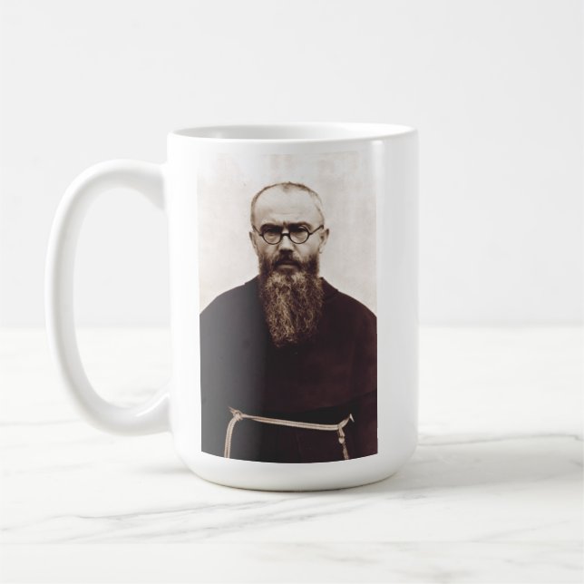 Taza De Café Santo Maximiliano Kolbe sacerdote católico polaco (Izquierda)