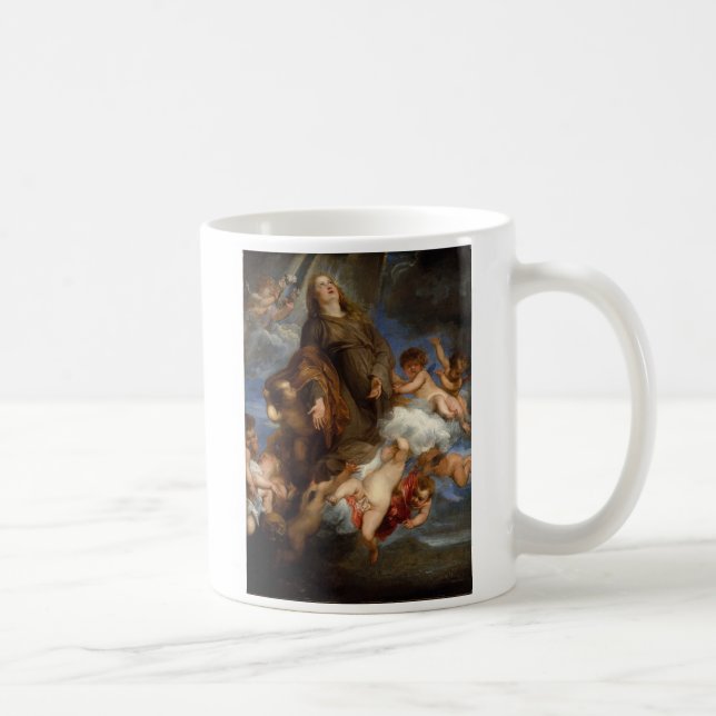 Taza De Café Santo Rosalía que intercede para Plaga-pegado (Derecha)