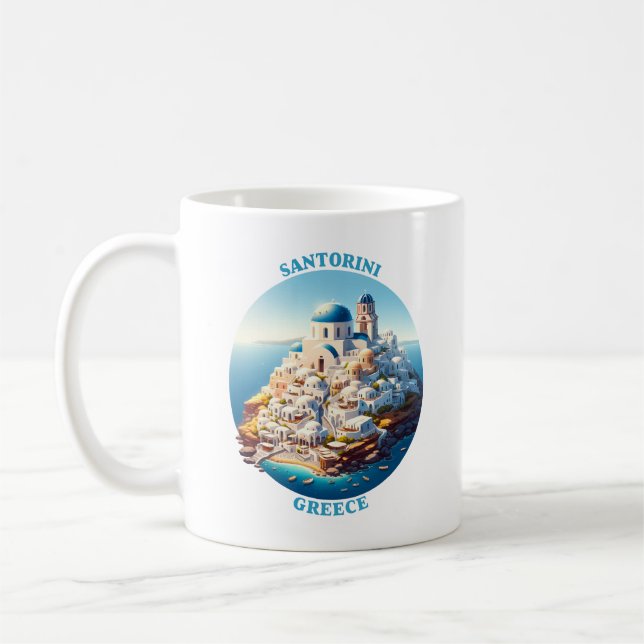 Taza De Café Santorini Grecia Europa (Izquierda)