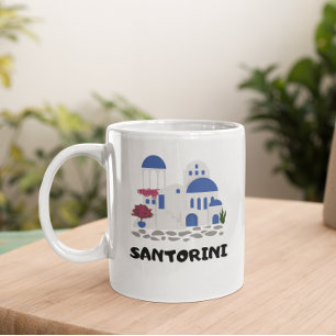 Taza De Café Santorini Grecia Viaje Vintage