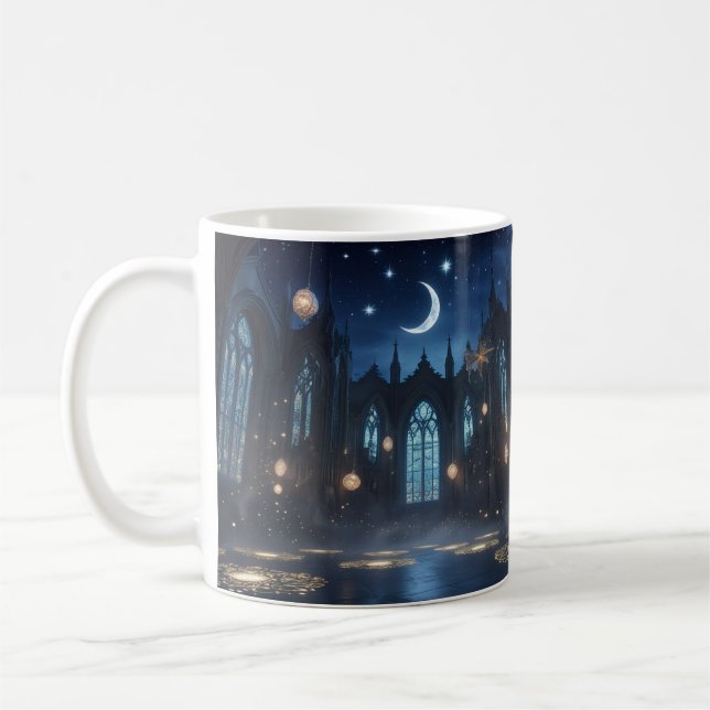 Taza De Café Santuario gótico celeste - Una noche mística (Izquierda)