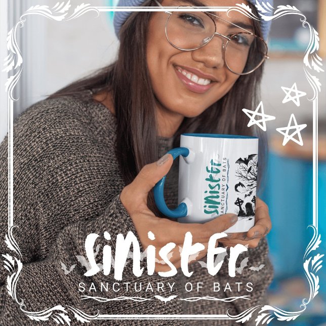 Taza De Café Santuario siniestro de murciélagos (Sinister Sanctuary of Bats cover from The Beekeeper Store)