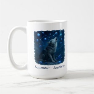 Taza De Café Sapphire de septiembre - Lobo celeste