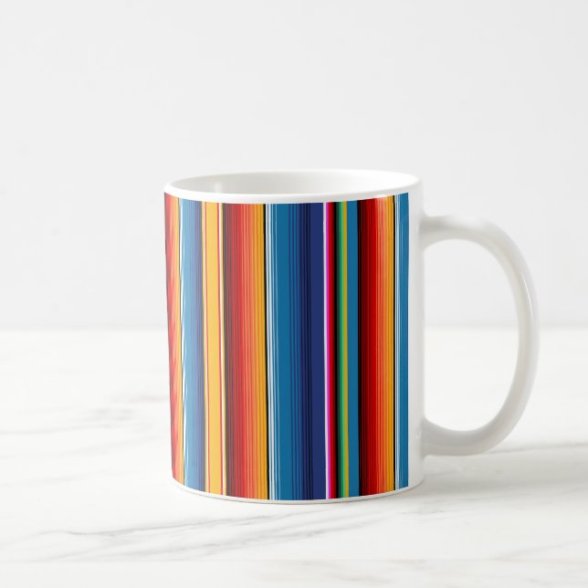 Taza De Café Sarape rojo mexicano de oro azul (Derecha)