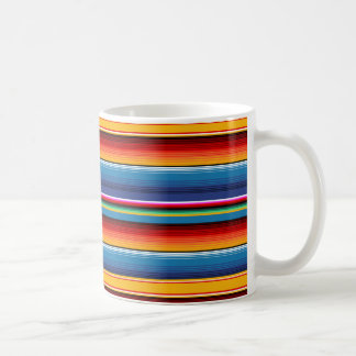 Taza De Café Sarape rojo mexicano de oro azul
