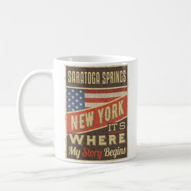 Taza De Café Saratoga Springs Nueva York (Izquierda)