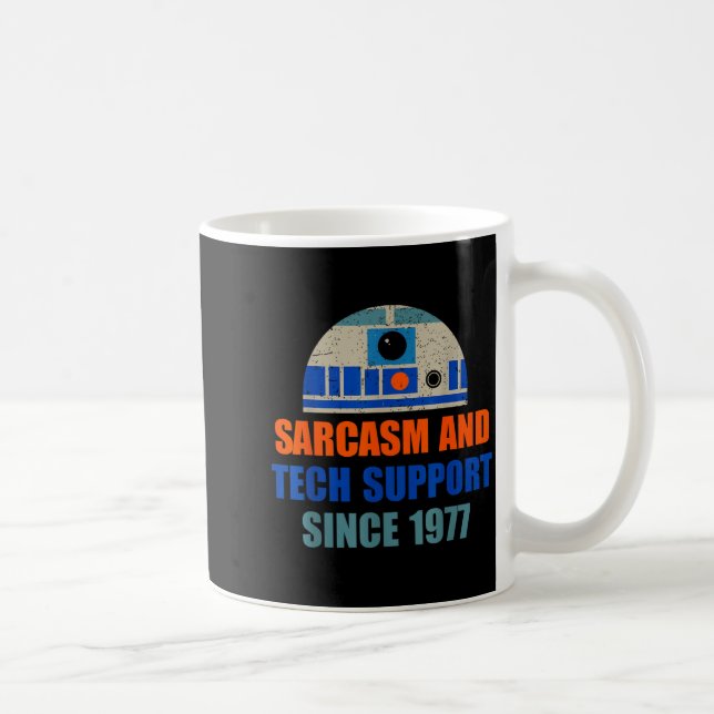 Taza De Café Sarcasm And Tech-suprt Since-1977 Funny Design  (Derecha)