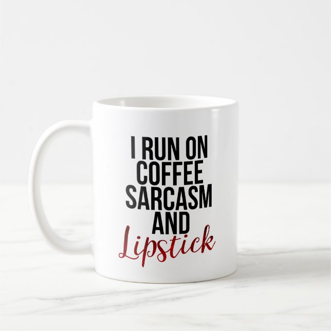 Taza De Café Sarcasmo y lápiz labial del café (Izquierda)