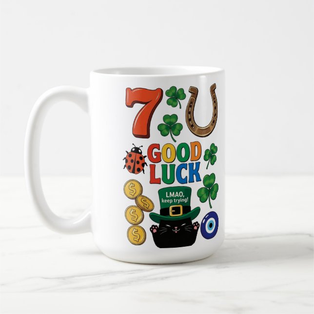 Taza De Café Sarcastic black cat  and Lucky charms (Izquierda)