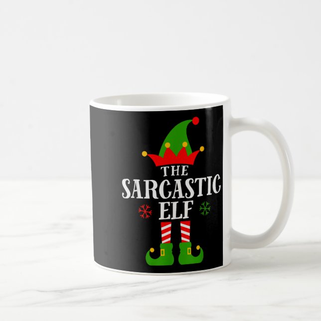 Taza De Café Sarcastic Elf Funny Matching Family Group Christma (Derecha)