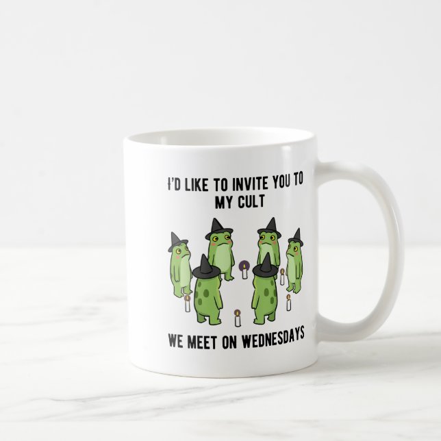 Taza De Café Sarcastic Frog Meme Funny Amphibian Cult Men And W (Derecha)