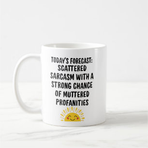 Taza de café sarcástica: un pronóstico diario humo