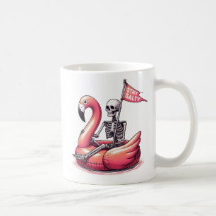 Taza De Café Sarcástico esqueleto sobre flamenco - Permanecer s