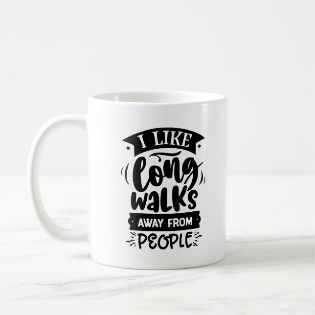 Taza De Café Sarcástico me gusta caminar lejos de la gente (Izquierda)