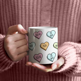 Taza De Café Sarcástico patrón cardíaco de San Valentín