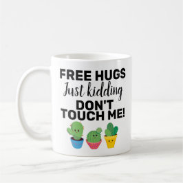Taza De Café Sarcásticos abrazos libres adorables cactus no me