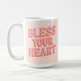 Taza De Café Sargento del sur: Bendito sea tu corazón (rosa y n