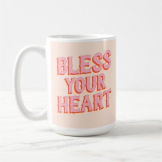 Taza De Café Sargento del sur: Bendito sea tu corazón (rosa y n