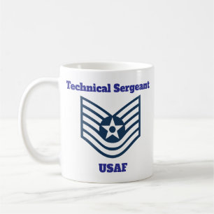 Taza De Café Sargento técnico de la USAF Insignia Coffee Mug