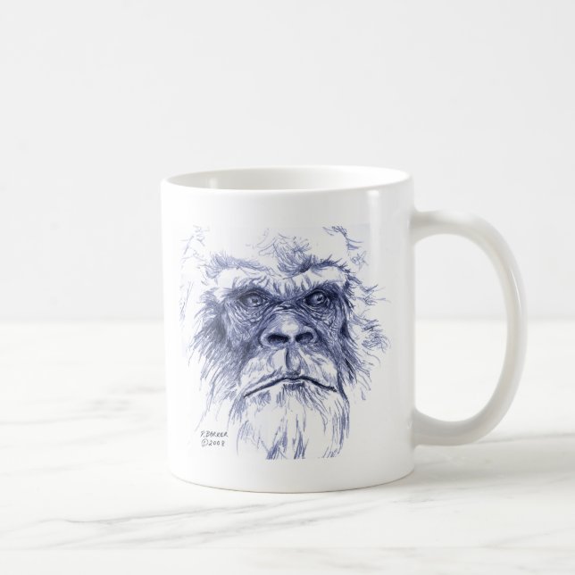 Taza De Café Sasquatch azul grande (Derecha)