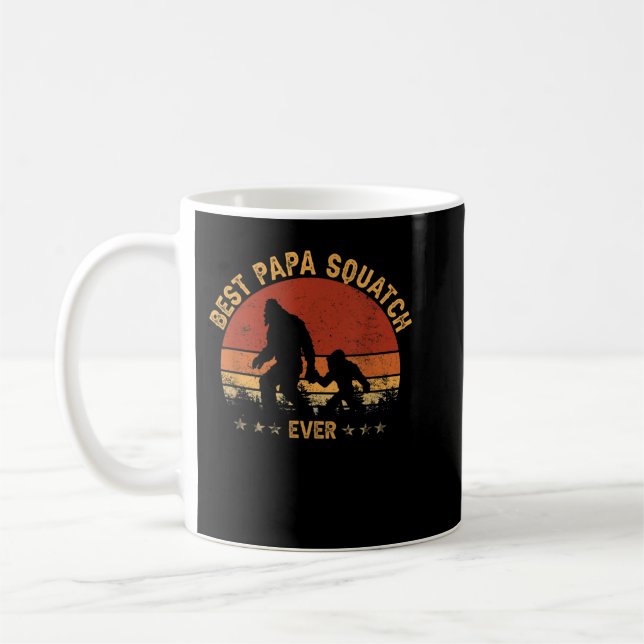 Taza De Café Sasquatch Dad Best Papa Squatch Ever Bigfoot Dad (Izquierda)