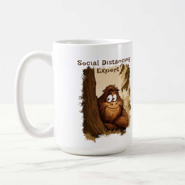 Taza De Café Sasquatch Experto de distanciamiento social (Izquierda)