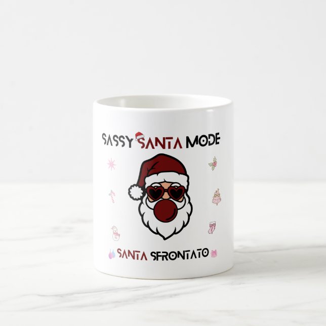 Taza De Café Sassy Santa Mode – Bilingual Christmas Design  (Centro)